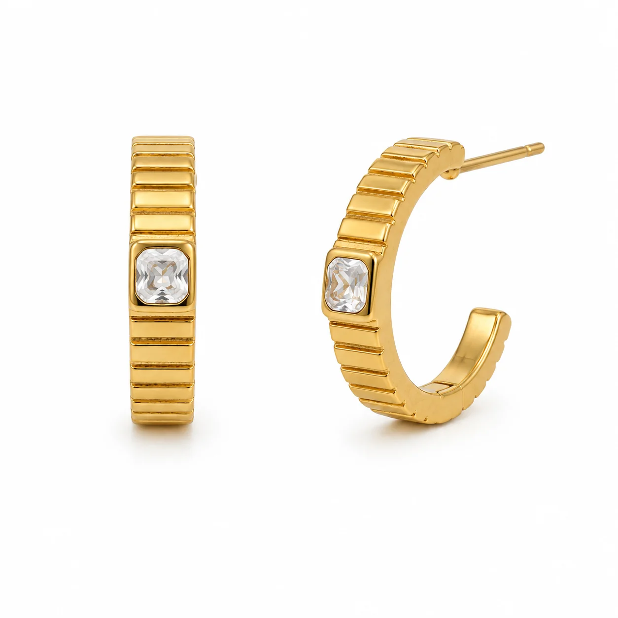 Earrings with clear stones